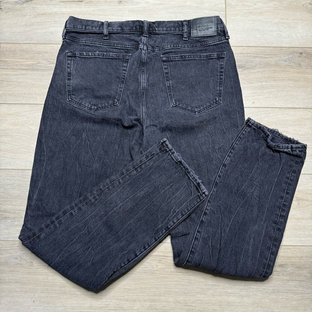 Abercrombie & Fitch Vintage Stretch 90s Straight Jean Mens Size 36x32 Black - Picture 3 of 5